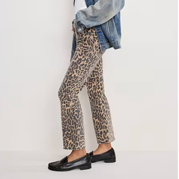 [NWT] Good American Women's Good Kick Flare Leopard Jeans - 27 (4) - Picture 8 of 12